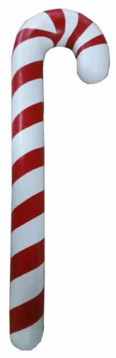 Casa Padrino escultura de decoración de Navidad de lujo bastón de caramelo blanco / rojo A. 110 cm - Escultura de decoración de salón - Escultura de decoración de jardín - Decoración de Navidad