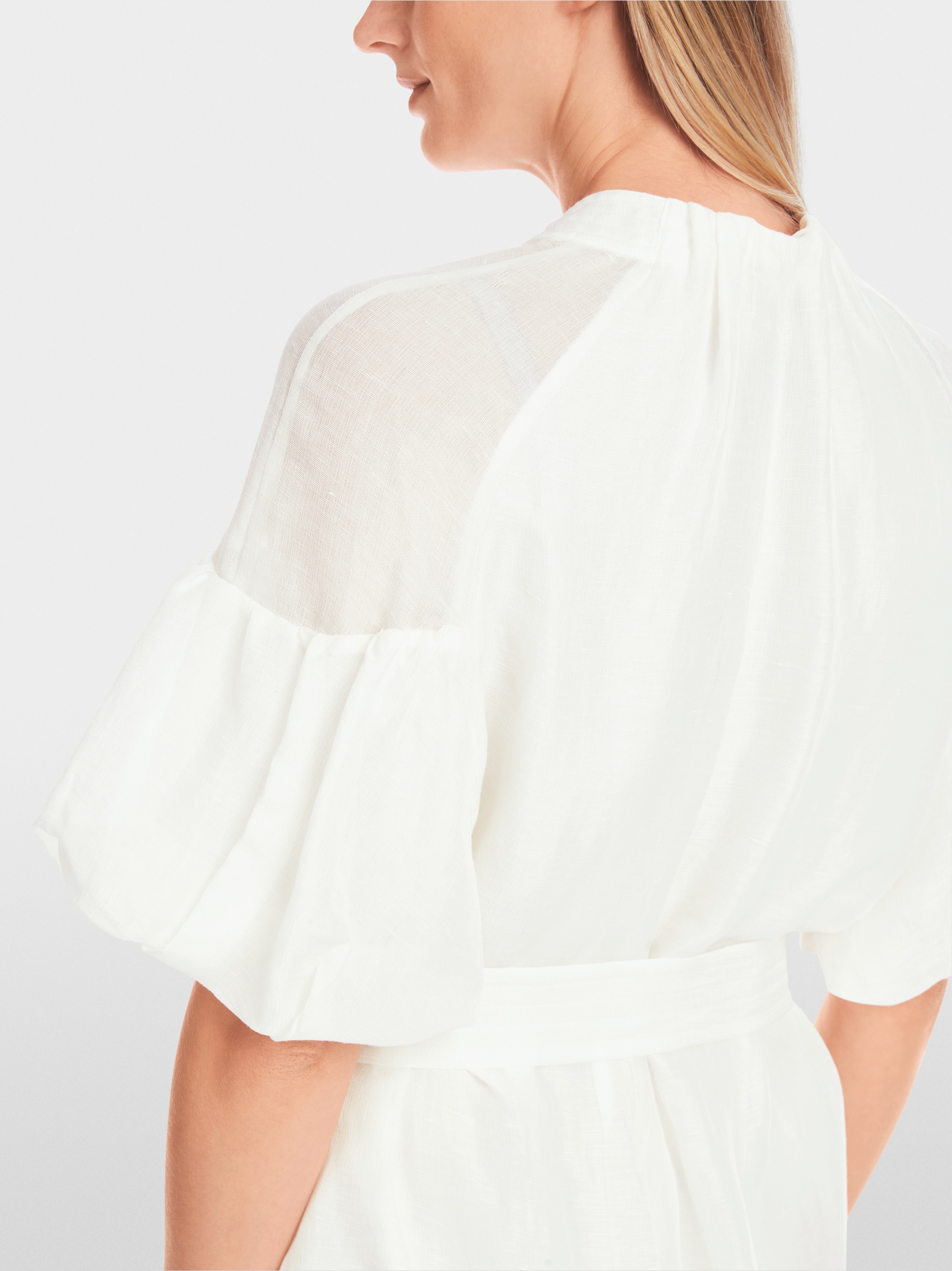 Marc-Cain Plain mini dress with balloon sleeves