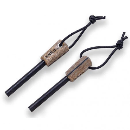 Joker BS9 Trampero Scandi Micarta Beige con ferrocerio - Cuchillo de supervivencia y bushcraft