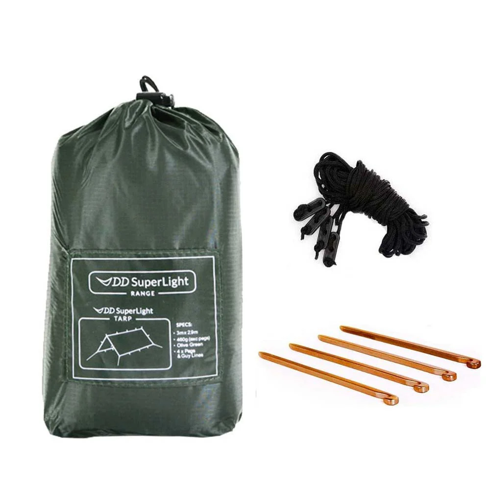 DD Hammocks Superlight Tarp 3x2,9 - Verde oliva - Toldo Bushcraft