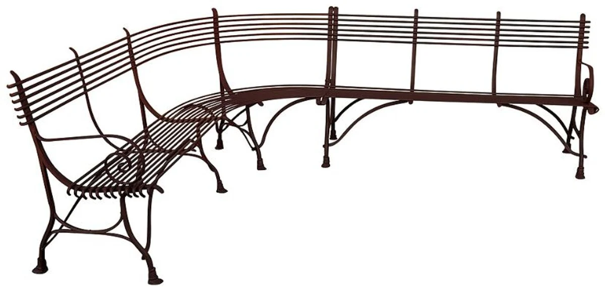 Casa Padrino Banco de Jardín Art Nouveau 210 x 250 cm - Diferentes Colores - Banco de Hierro Forjado Hecho a Mano - Banco de Esquina - Muebles de Jardín