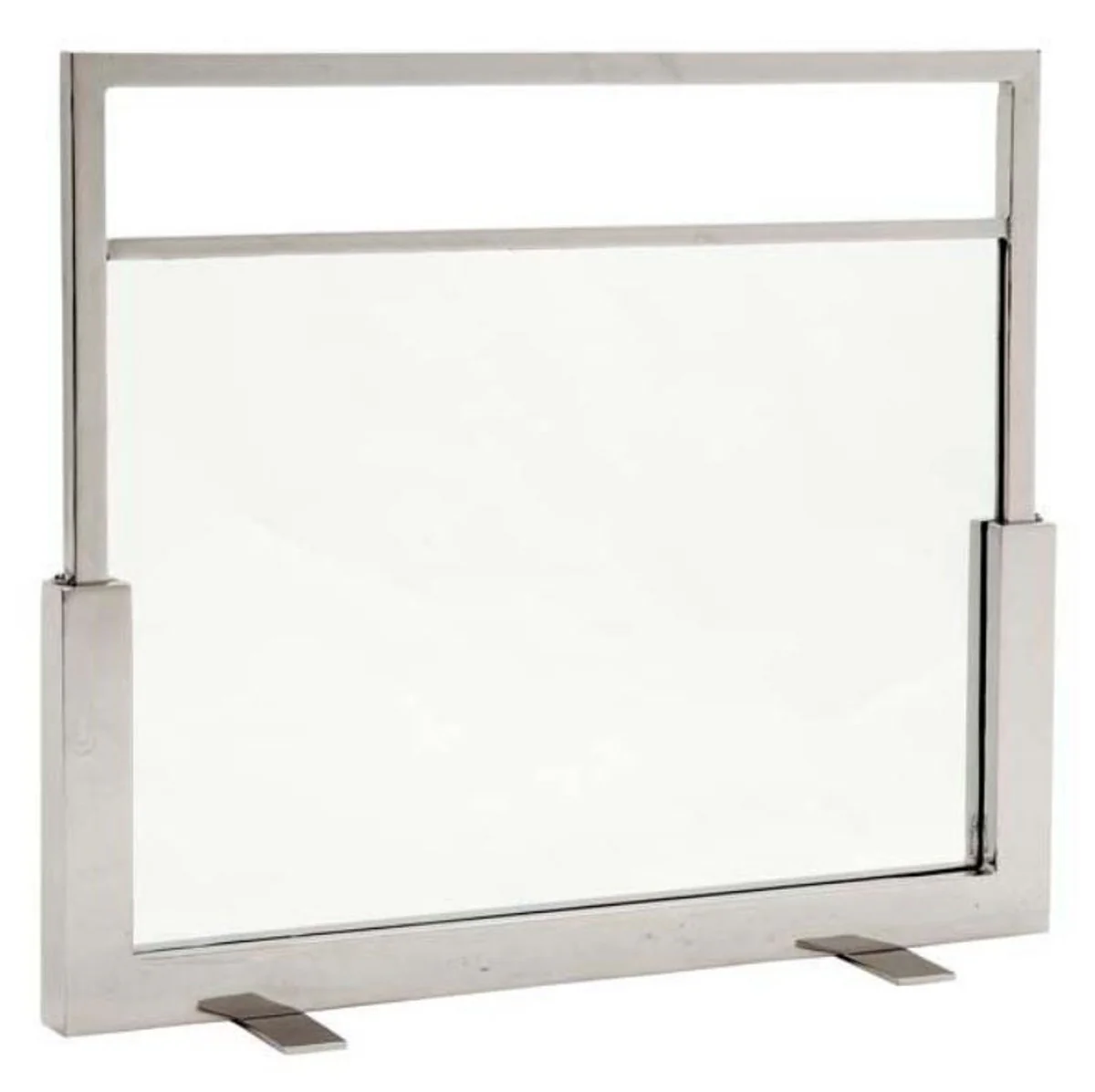 Casa Padrino spark protection / fire screen silver 80 x H. 68 cm - Luxury Fireplace Screen