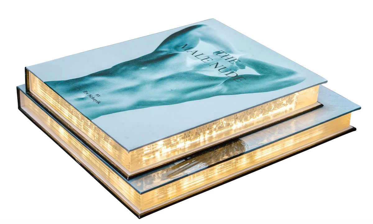 Casa Padrino l¨¢mpara de mesa de lujo en dise?o de libro hombres 31 x 7,5 x H. 26,5 cm - LED L¨¢mpara de Mesa