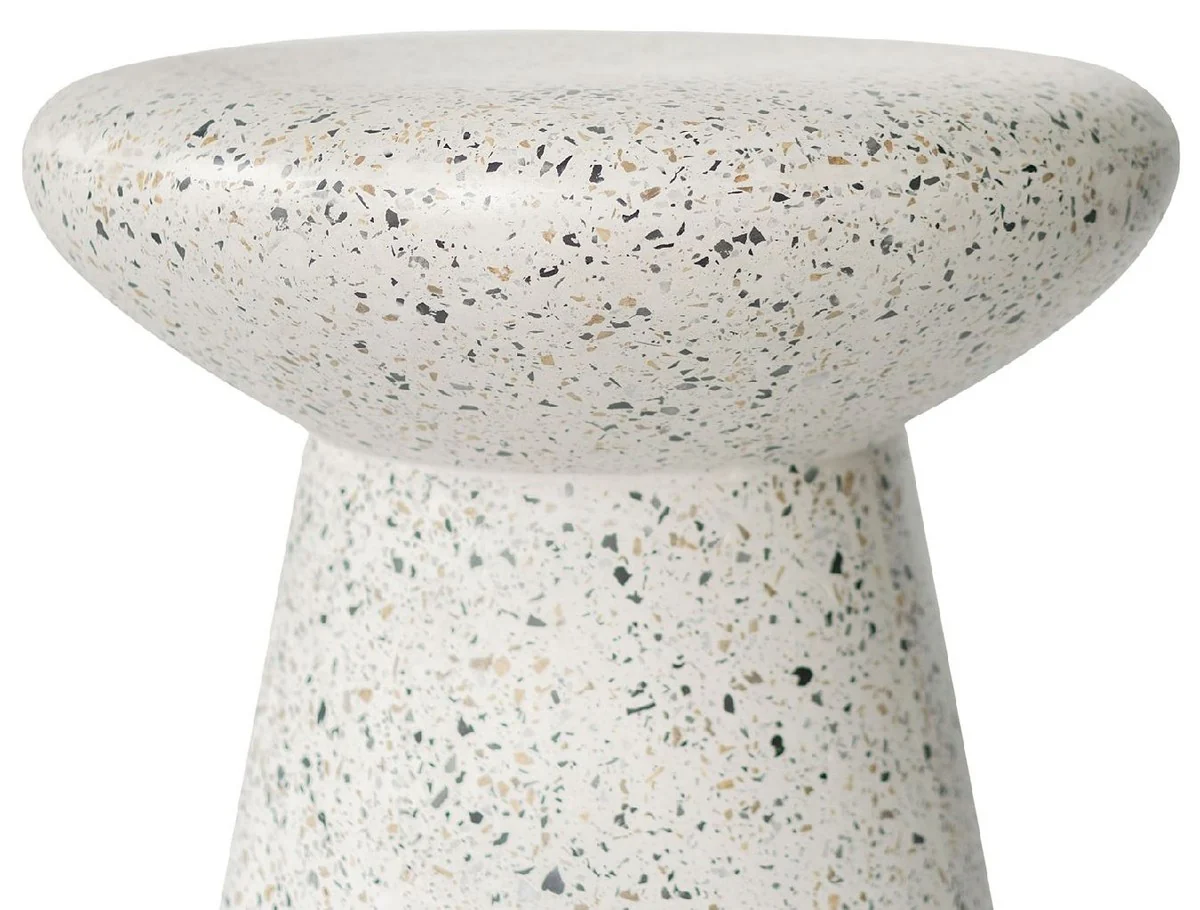 Casa Padrino mesa auxiliar / taburete de lujo blanco ? 50 x A. 47 cm - Mesa / taburete redondo de hormig¨®n - Muebles de sal¨®n - Muebles de lujo - Muebles de hormig¨®n - Interior de lujo