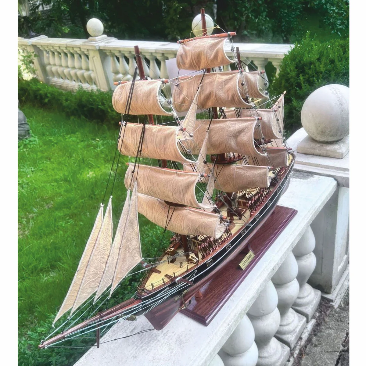 Casa Padrino Buque Insignia Decorativo Cutty Sark 70 cm - Barco Decorativo Hecho a Mano