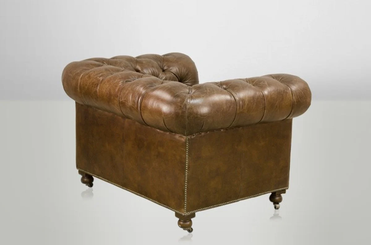 Chesterfield luxury leather armchair Vintage Leather Cigar Casa Padrino - Club