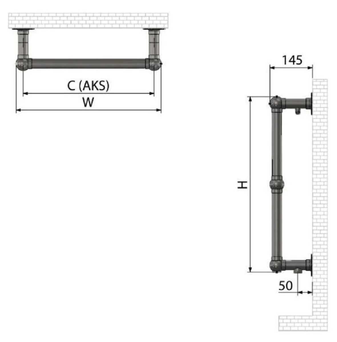 Casa Padrino Calentador de Toallas de Baño de Lujo Latón 49,4 x 14,5 x A. 60 cm - Calentador de Toallas Eléctrico - Calentador de Toallas de Acero Inoxidable - Accesorio de Baño de Lujo