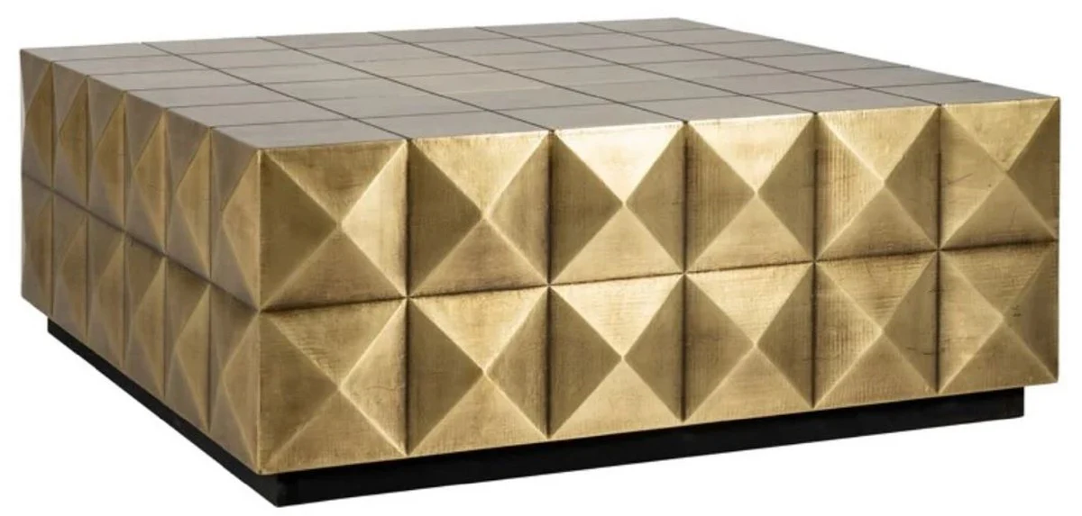 Casa Padrino mesa de centro de lujo oro / negro 90 x 90 x A. 35 cm - Mesa de sal¨®n cuadrada - Muebles de sal¨®n - Muebles de hotel - Muebles de lujo