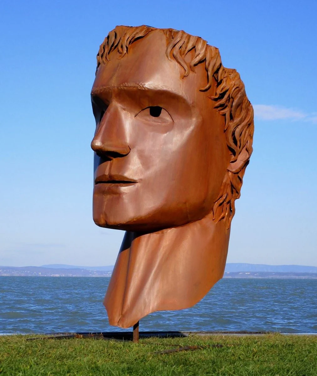 Casa Padrino escultura decorativa de jard¨ªn de acero XXL cabeza ¨®xido A. 213 cm