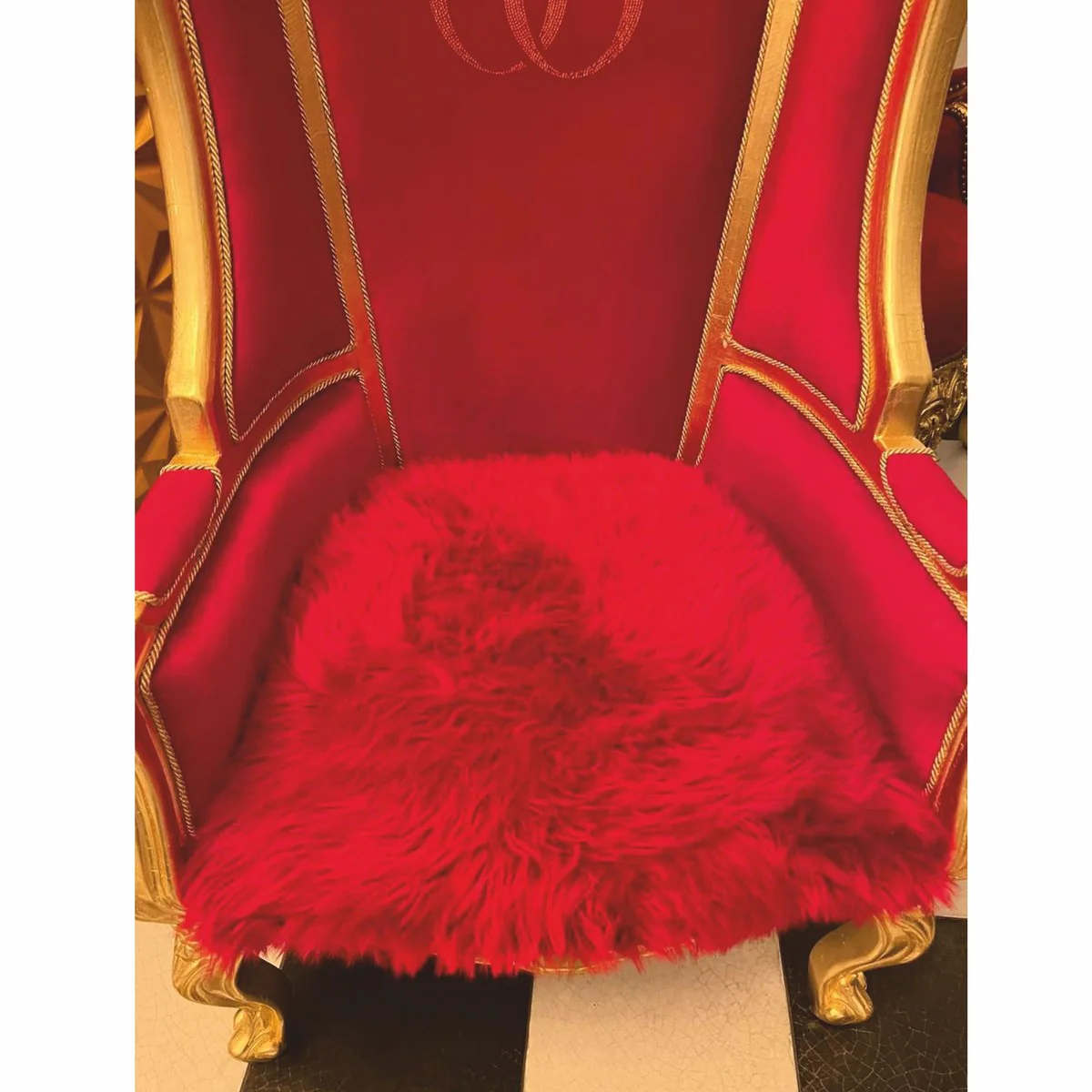 Pomp??s de Casa Padrino sill¨®n globo barroco de lujo rojo burdeos / oro - dise?ado por Harald Gl??ckler