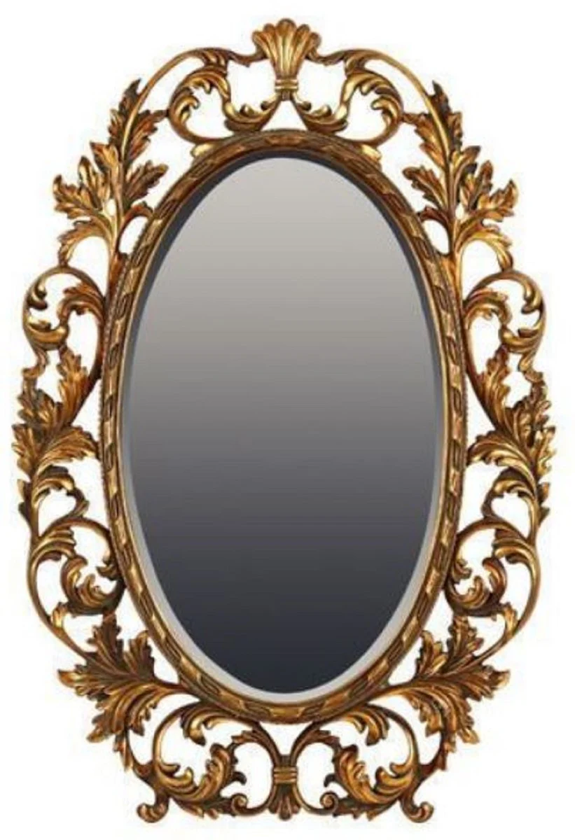 Casa Padrino espejo barroco oro 73 x A. 108 cm - Espejo de pared ovalado de estilo barroco - Magn¨ªfico espejo de armario de estilo antiguo - Interior barroco - Muebles barrocos