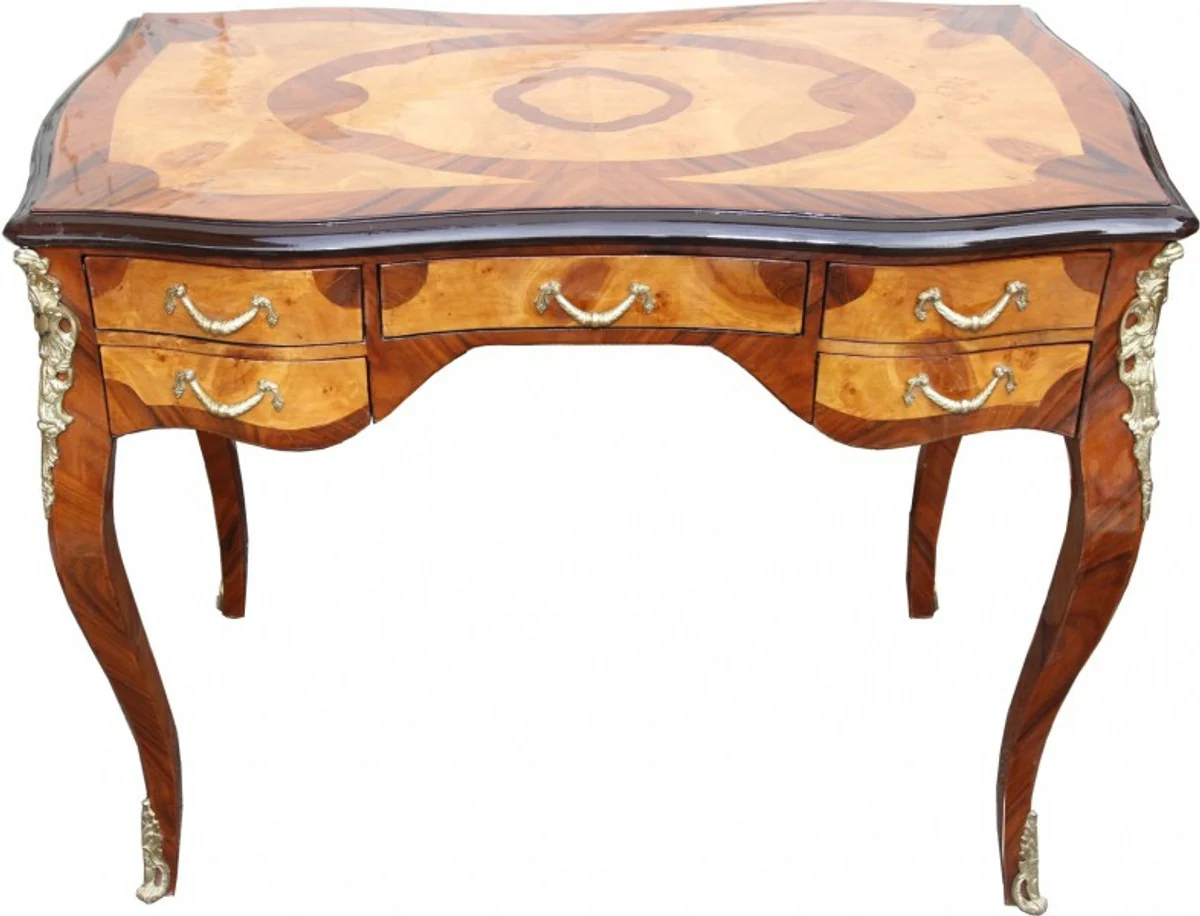 Casa Padrino Baroque luxury desk mahogany burl wood veneer 100 x 80 x 58 cm secretary luxury furniture