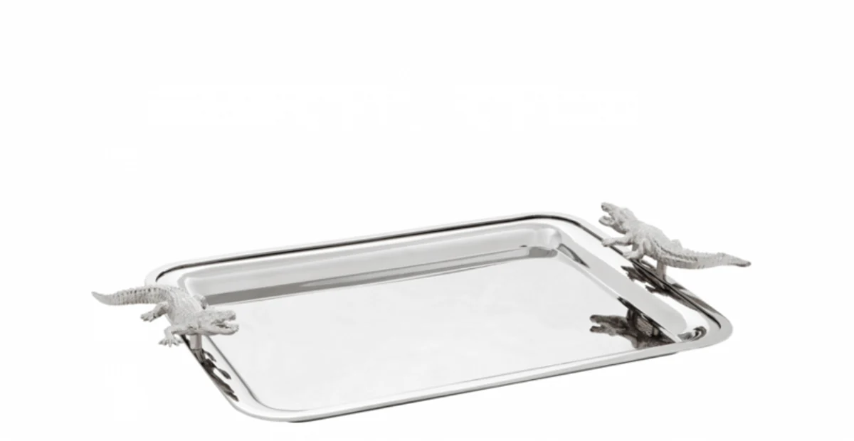Casa Padrino luxury designer crocodile tray 51 x 38 x H. 6 cm - Luxury Collection