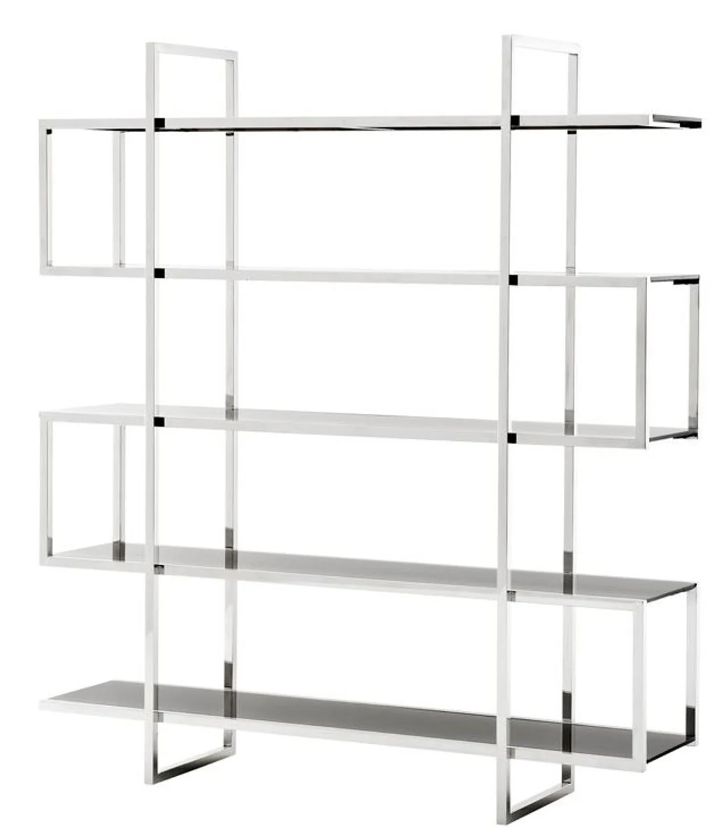 Casa Padrino estante diseñador gabinete de plata 160 x 42 x H. 180 cm - Edición limitada