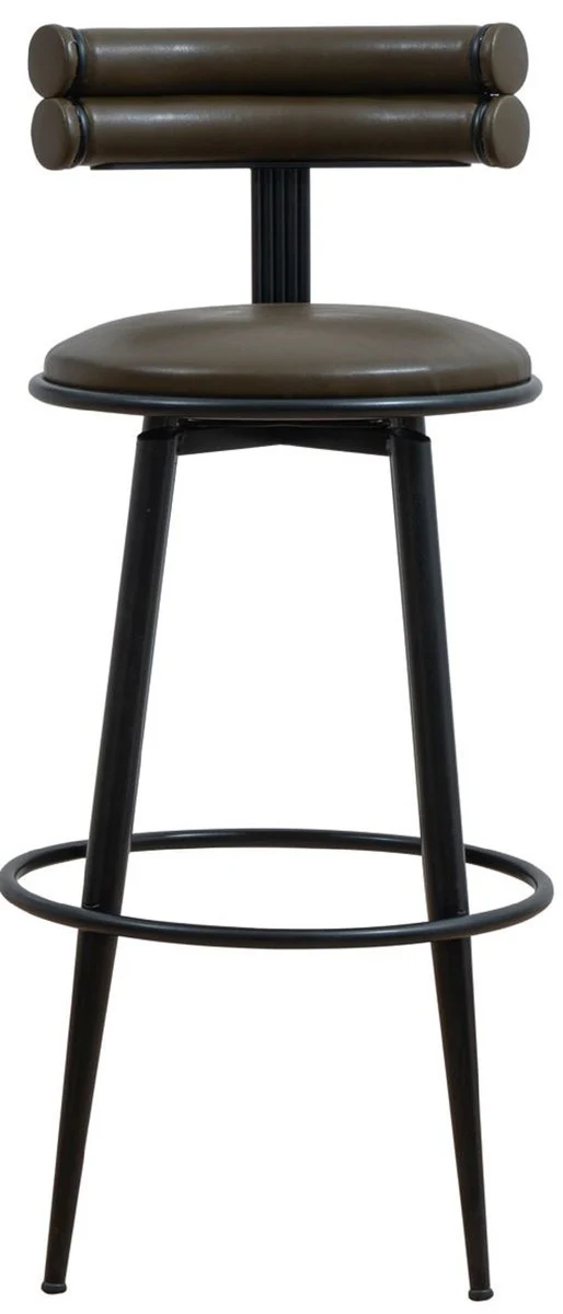 Casa Padrino silla de bar de lujo marr¨®n oscuro / negro A. 98 cm