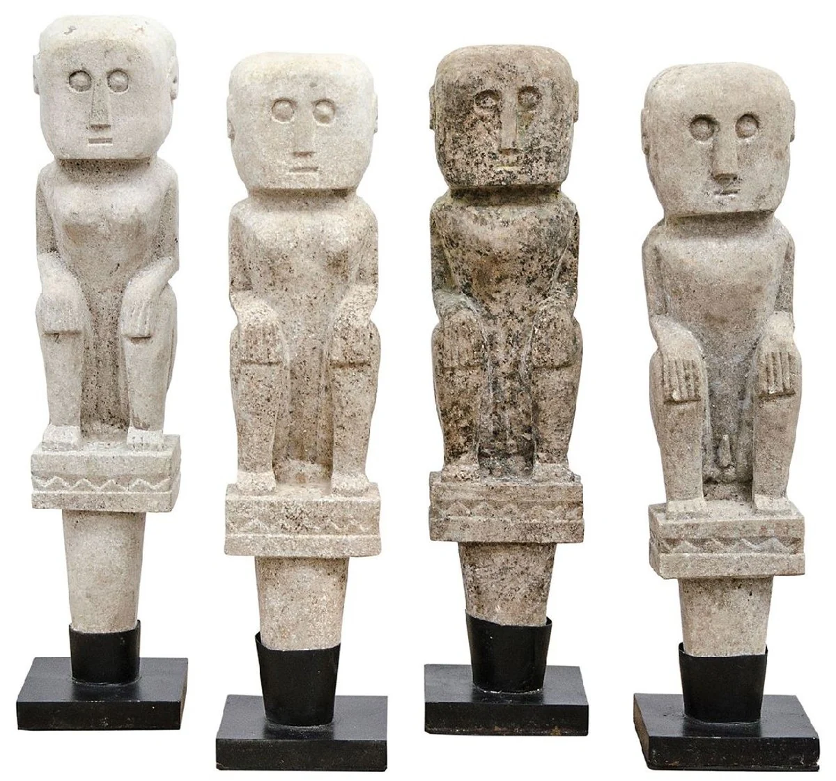 Casa Padrino conjunto de estatuas de piedra natural de estilo antiguo decorativas de lujo - Esculturas de piedra - Figuras de piedra - Decoración de salón - Decoración de oficina - Muebles de lujo