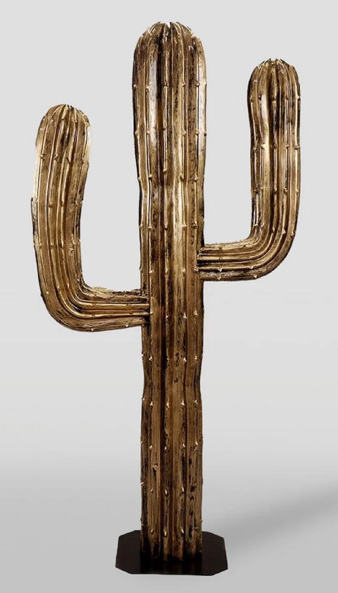 Casa Padrino cactus decorativo XXL oro antiguo / negro A. 180 cm