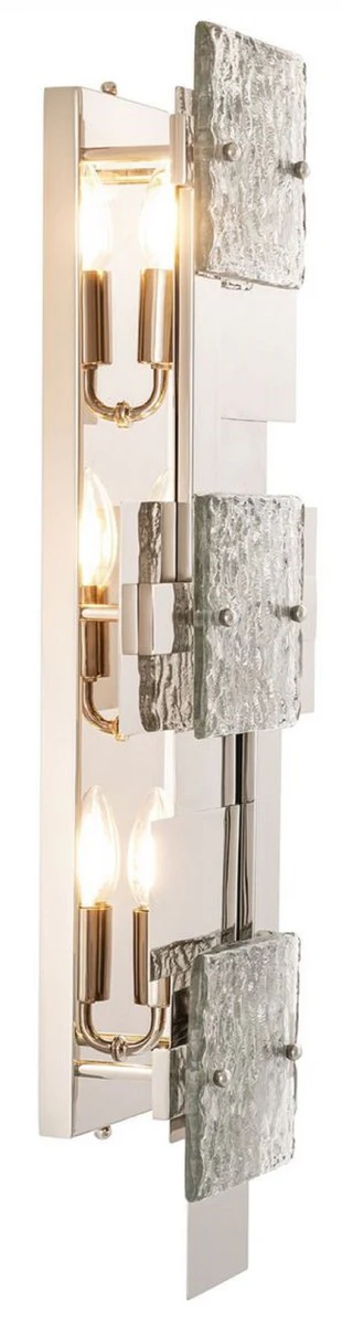 Casa Padrino lámpara de pared de lujo plata 29,5 x 11 x A. 77 cm - Lámpara de Pared para Sala de Estar - Excelente Mano de Obra - Colección de Lujo