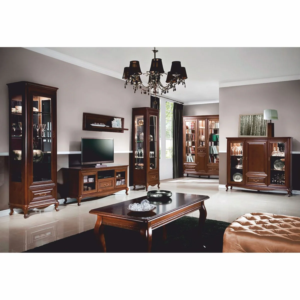 Casa Padrino vitrina barroco de lujo marr¨®n oscuro 149,5 x A. 206,6 cm - Muebles barrocos