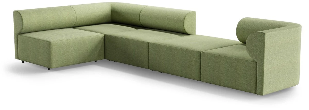 Casa Padrino Sof¨¢ Esquinero de Lujo Verde 360 ??x 180 cm - Sof¨¢ de Sal¨®n Modular - Muebles de Sal¨®n de Lujo