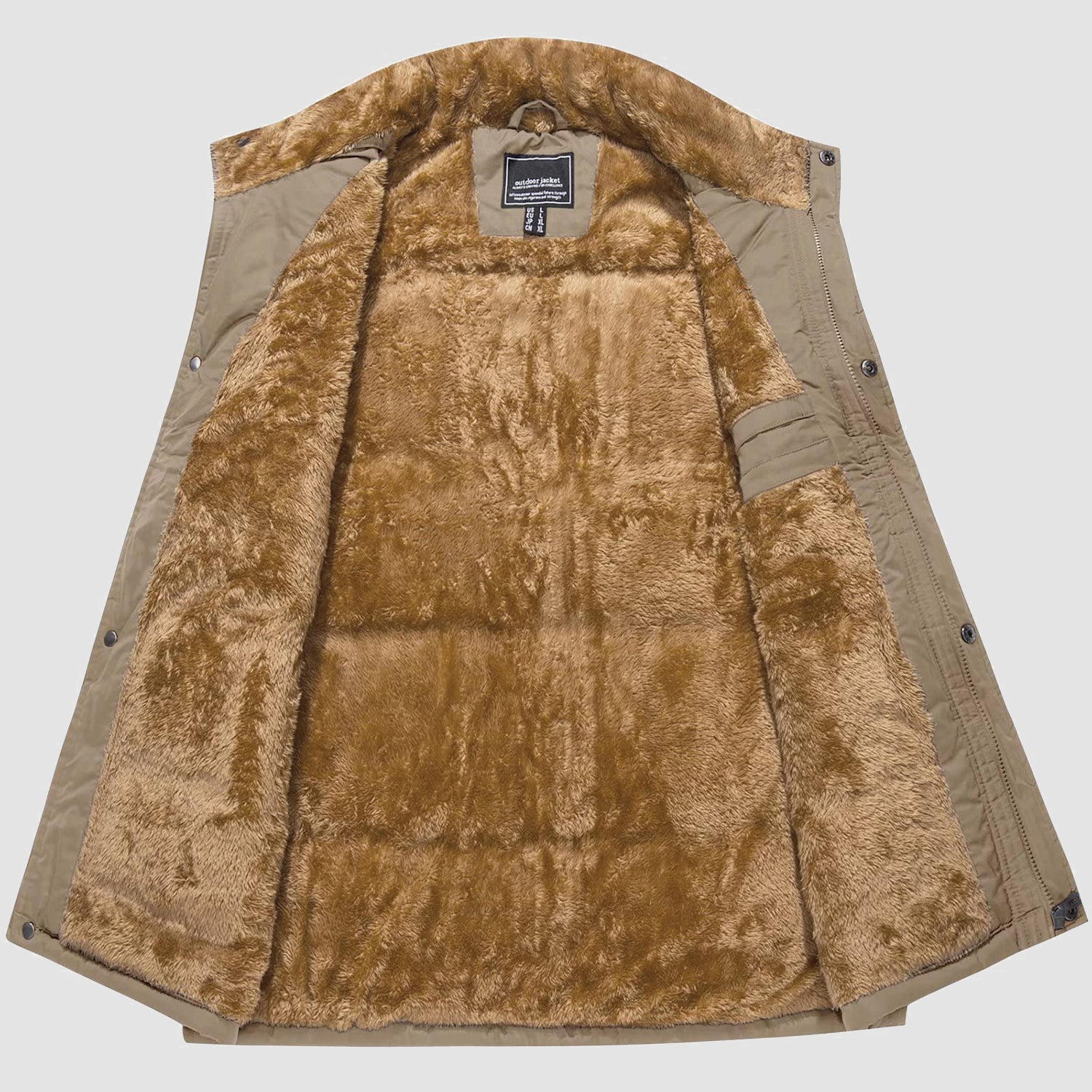 Men's Outerwear Vests Full-Zip Sleeveless Jacket Winter Warm Fleece Lined Vests Stand Collar