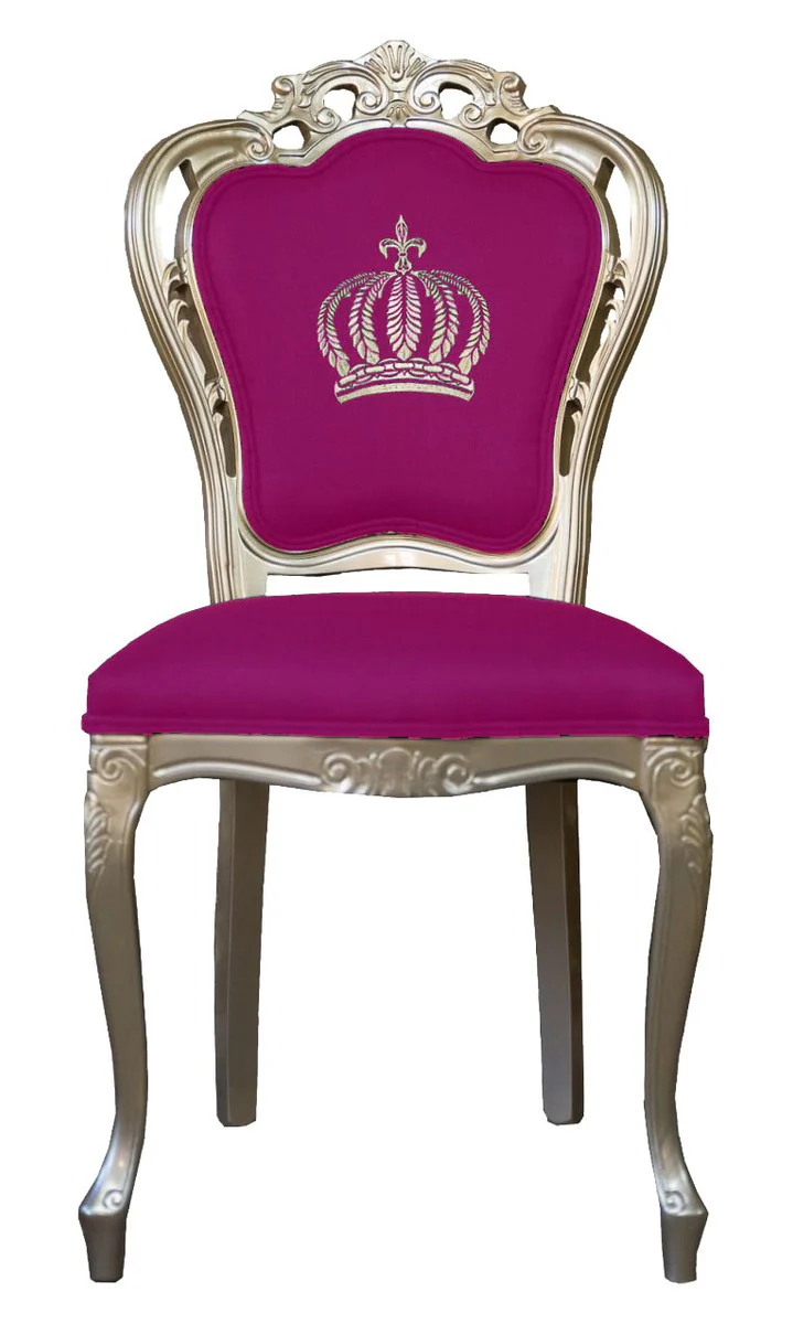 Pomp??s by Casa Padrino luxury baroque dining chair pink / gold - Pomp??s baroque chair designed by Harald Gl??ckler