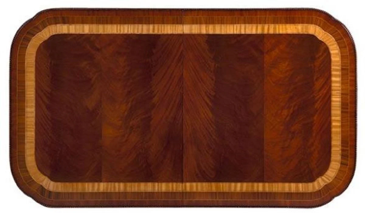 Casa Padrino mesa de comedor Art Nouveau de lujo marr¨®n / marr¨®n oscuro / oro 212-312 x 115 x A. 77 cm - Mesa de cocina extensible de caoba - Muebles de Comedor