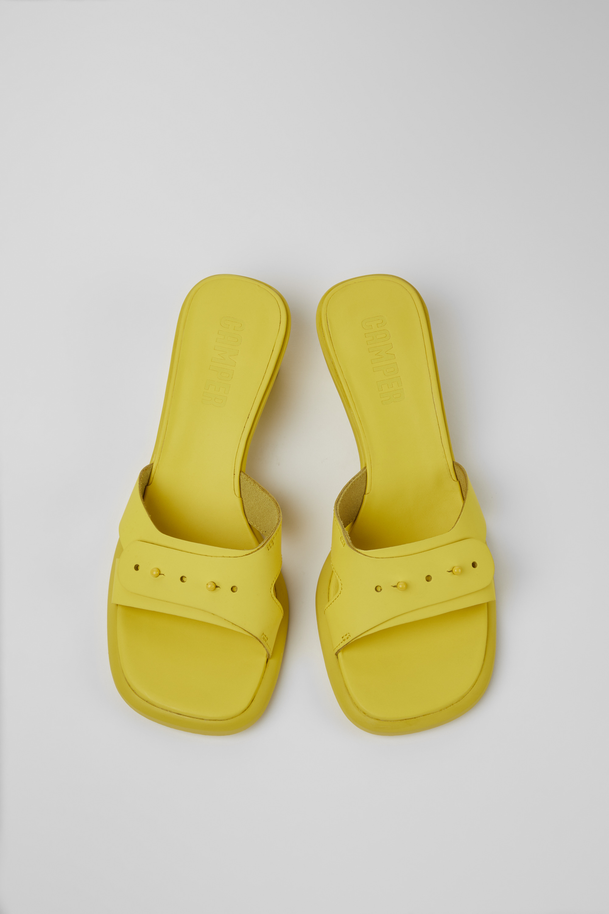 Dina - Yellow leather sandals for women
