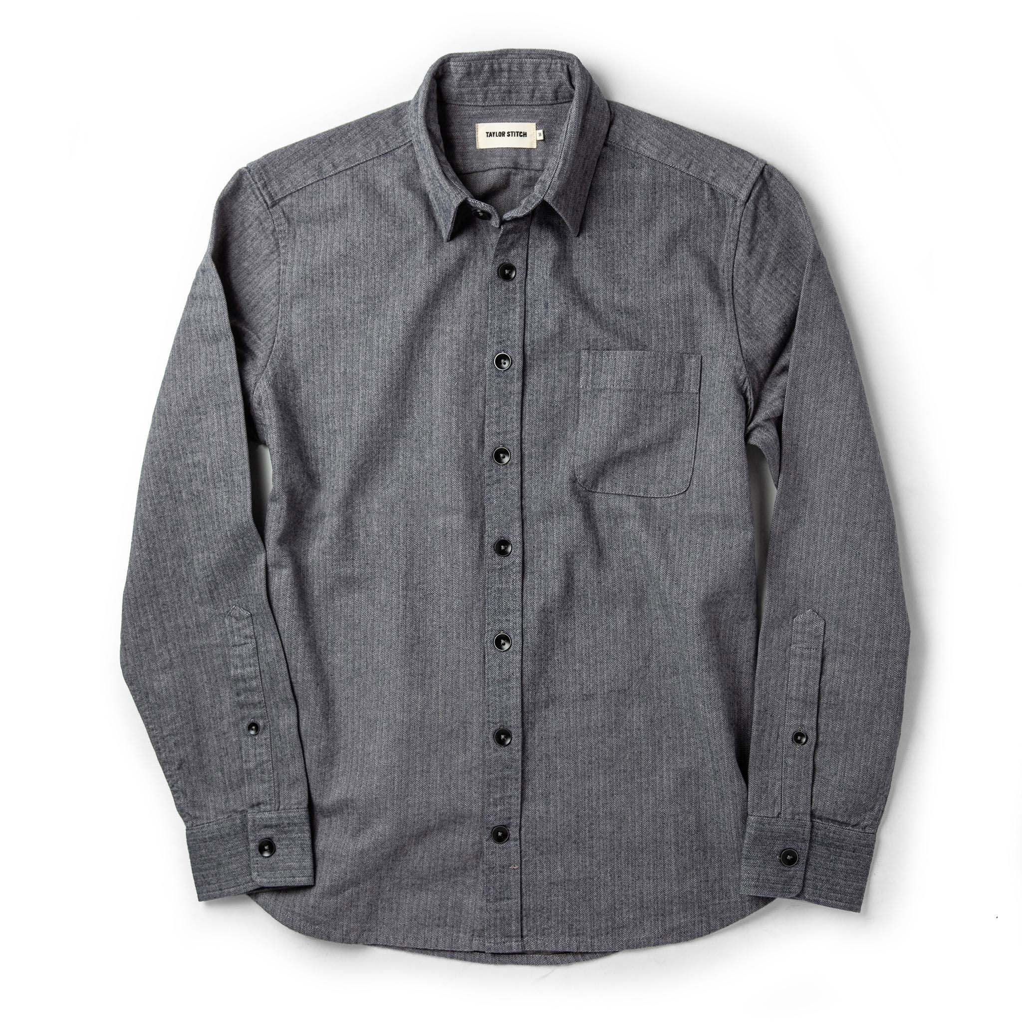The Mechanic Shirt in Slate Herringbone