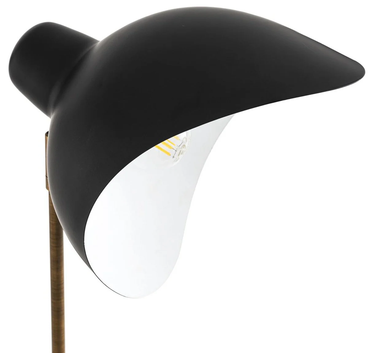 Casa Padrino lámpara de pie de lujo latón antiguo / negro 87 x 87 x A. 180 cm - Elegante lámpara de pie trípode de estilo años 50 - Colección de Lujo