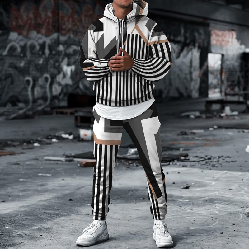 Men's Personalized Printed Hoodie Set 024