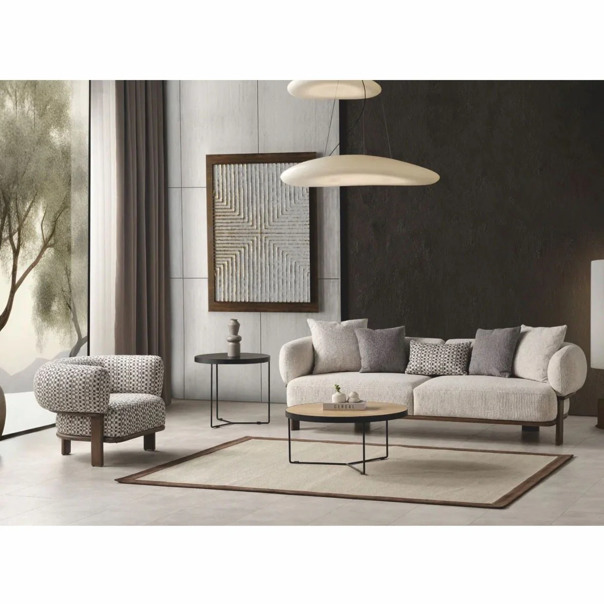 Casa Padrino sill¨®n de sal¨®n y hotel de lujo gris claro / blanco / marr¨®n oscuro - Muebles de lujo