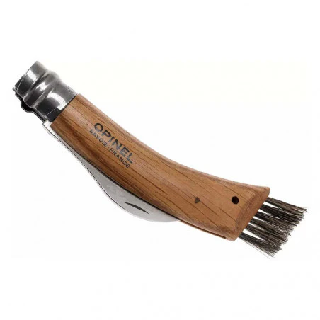 Opinel Champiñon Nº8 Inox con cepillo + funda – Navaja de bolsillo para setas