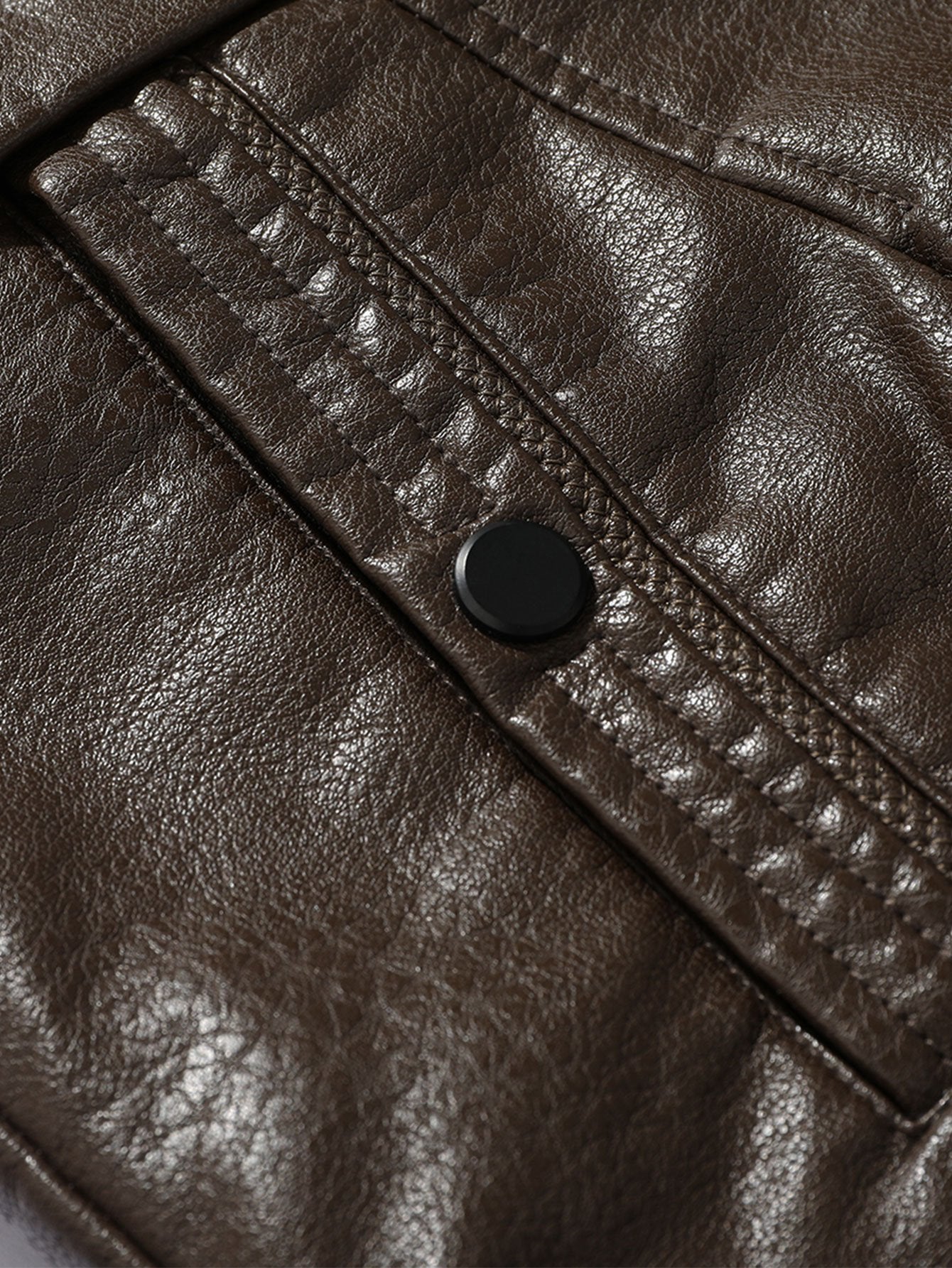 Long Line Faux Fur Lined PU Leather Coat