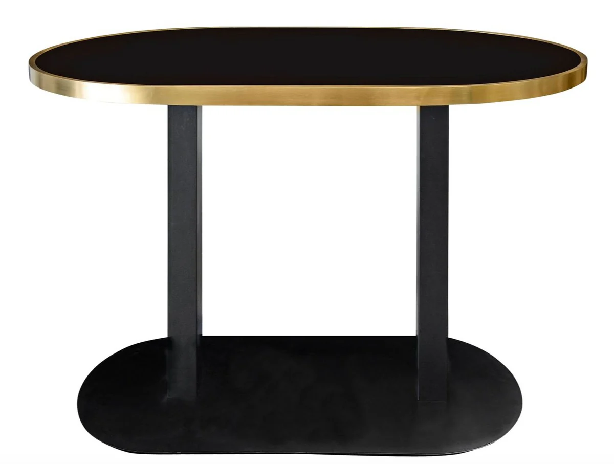 Casa Padrino mesa de comedor de lujo negro / oro 110 x 70 x H. 76 cm - muebles de comedor de dise?o
