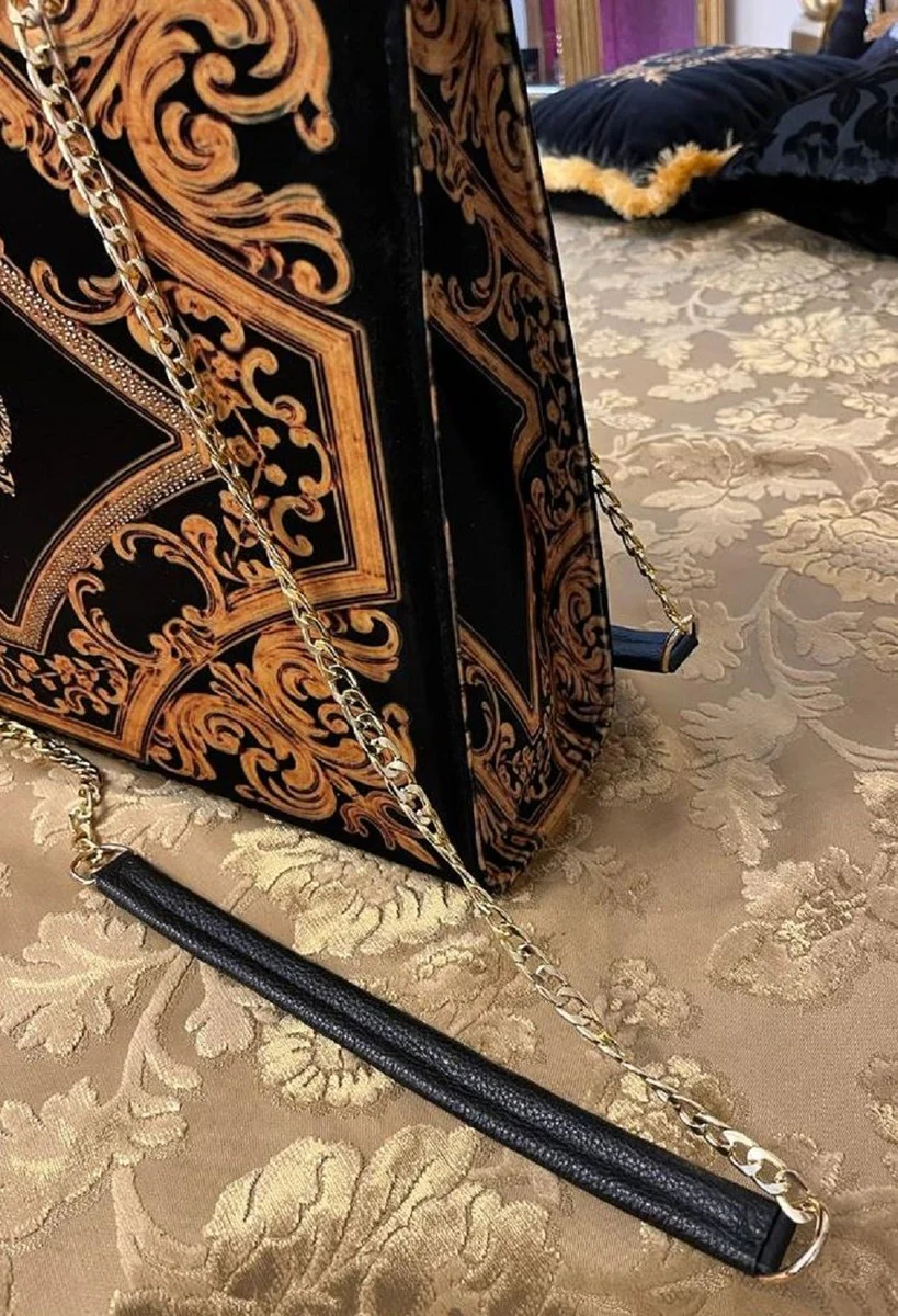 Pomp??s by Casa Padrino Bolso para Mujer de Lujo Corona y Pedrer¨ªa Negro / Oro 43 x A. 43 cm - dise?ada por Harald Gl??ckler