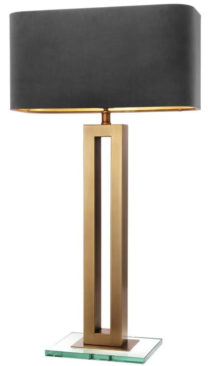 Casa Padrino lámpara de mesa de lujo latón antiguo / negro 45 x 22 x H. 84,5 cm - Lámpara de Mesa de Hotel y Restaurante