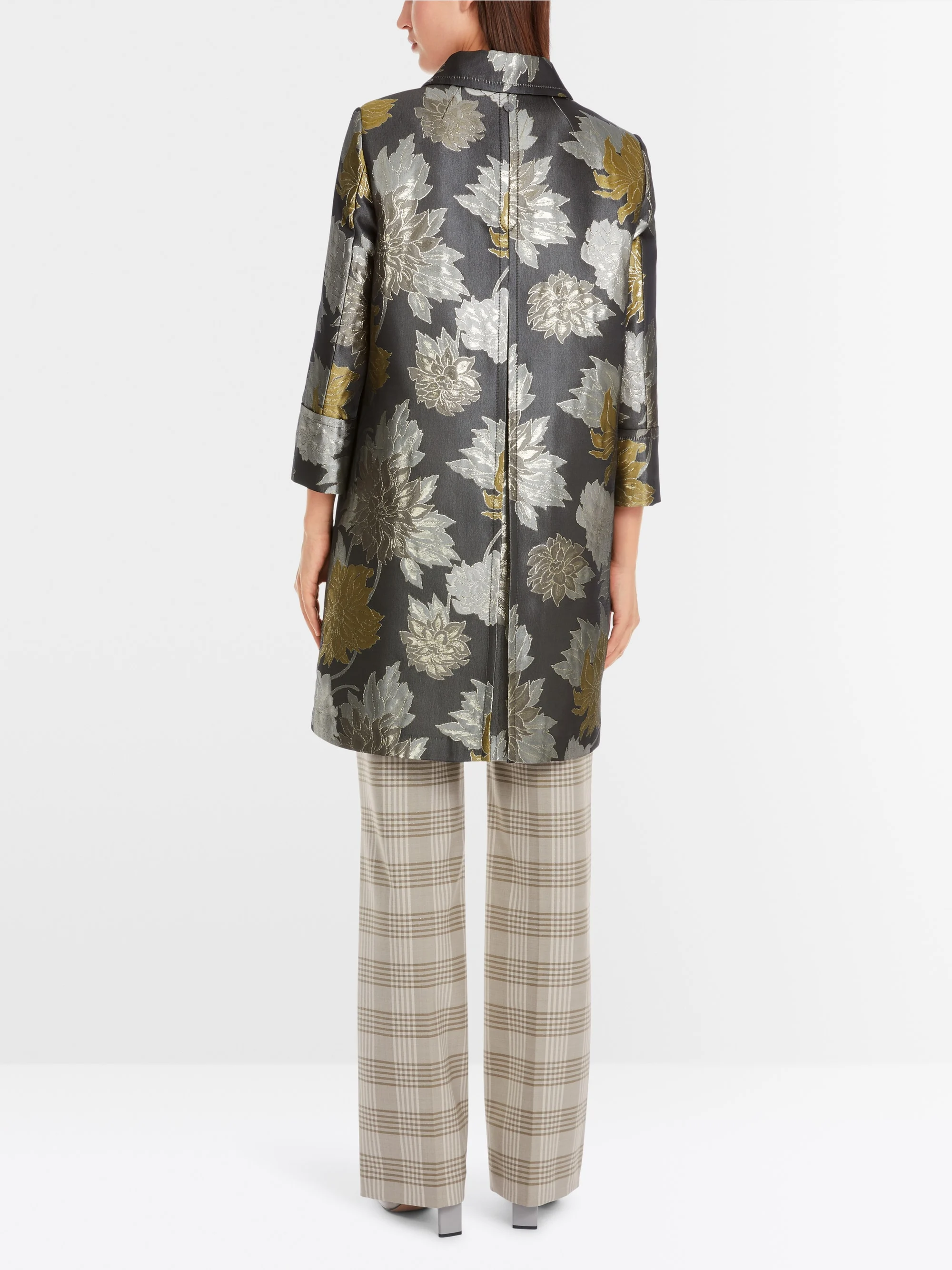 Marc-Cain Floral jacquard coat with lurex
