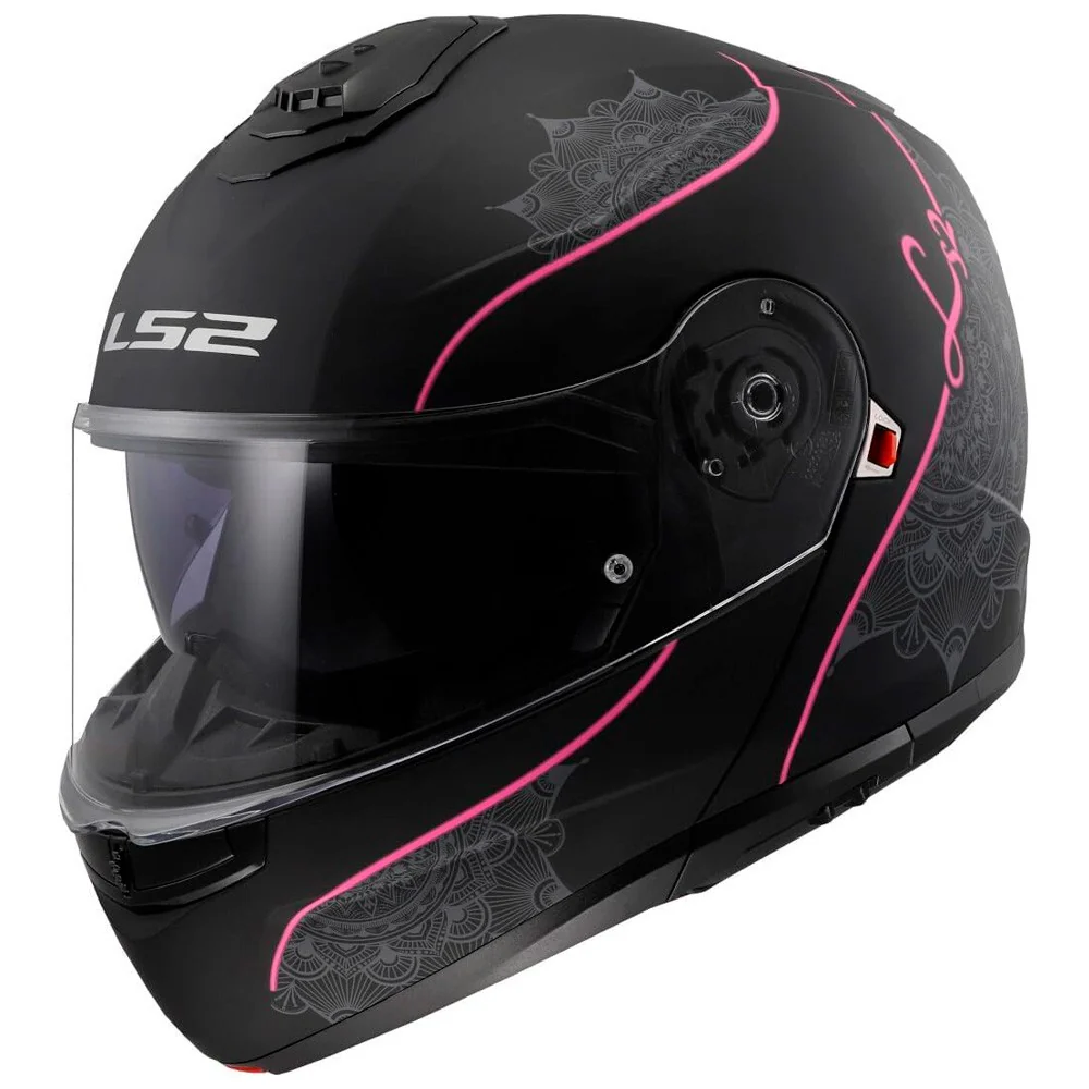 CASCO MODULAR LS2 FF908 STROBE II LUX NEGRO MATE / ROSA
