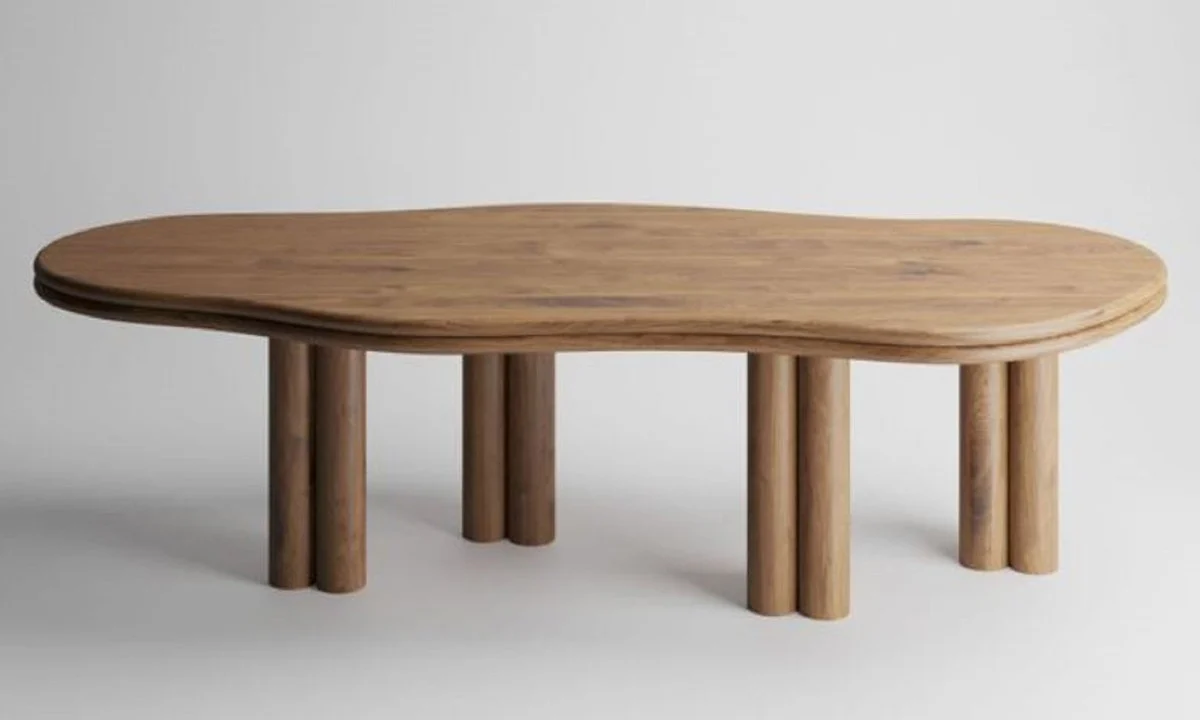 Casa Padrino mesa de comedor de madera maciza de lujo natural 210 x 98 x A. 76 cm - Mesa de comedor de madera de roble - Muebles de comedor - Muebles de lujo