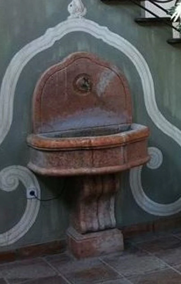 Casa Padrino fuente de pared barroco de lujo marr¨®n antiguo 85 x 58,5 x A. 146 cm - Magn¨ªfica fuente de cer¨¢mica de estilo barroco - Fuente de jard¨ªn barroco - Accesorios de decoraci¨®n barroco