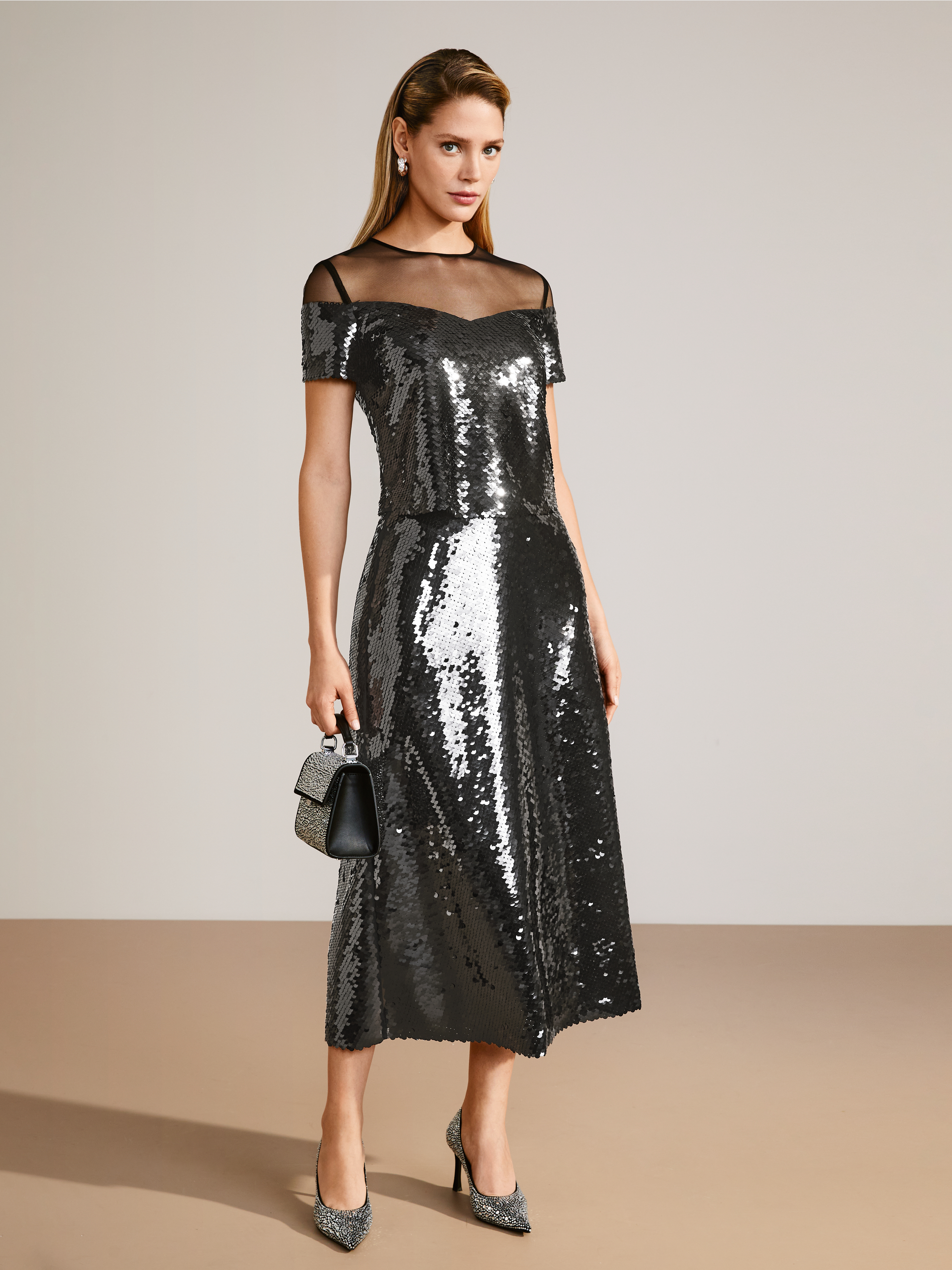 Marc-Cain Calf-length sequin skirt
