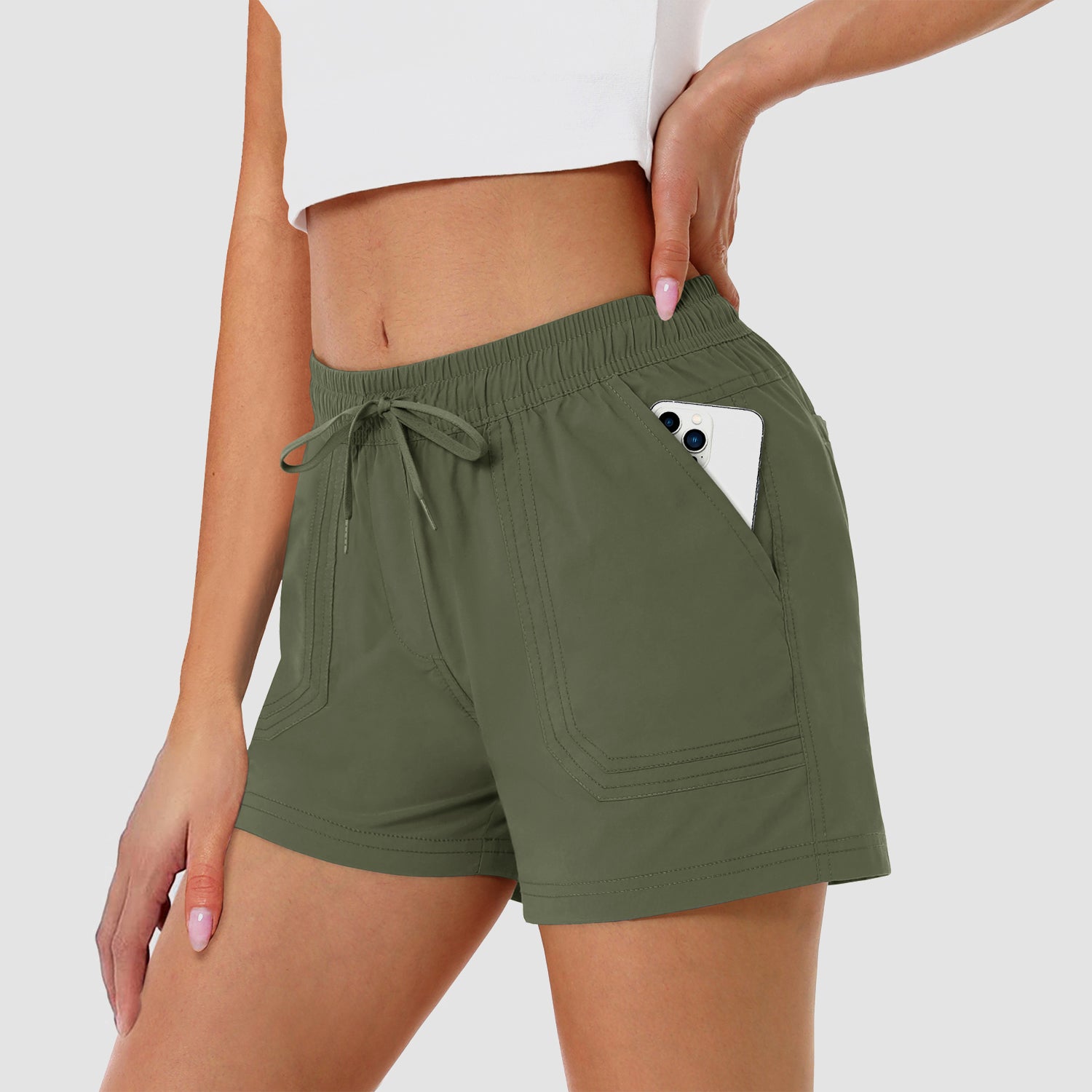 Women's Running Shorts Gym Workout Quick Dry Relaxed Fit Casual Shorts with 2 Pockets