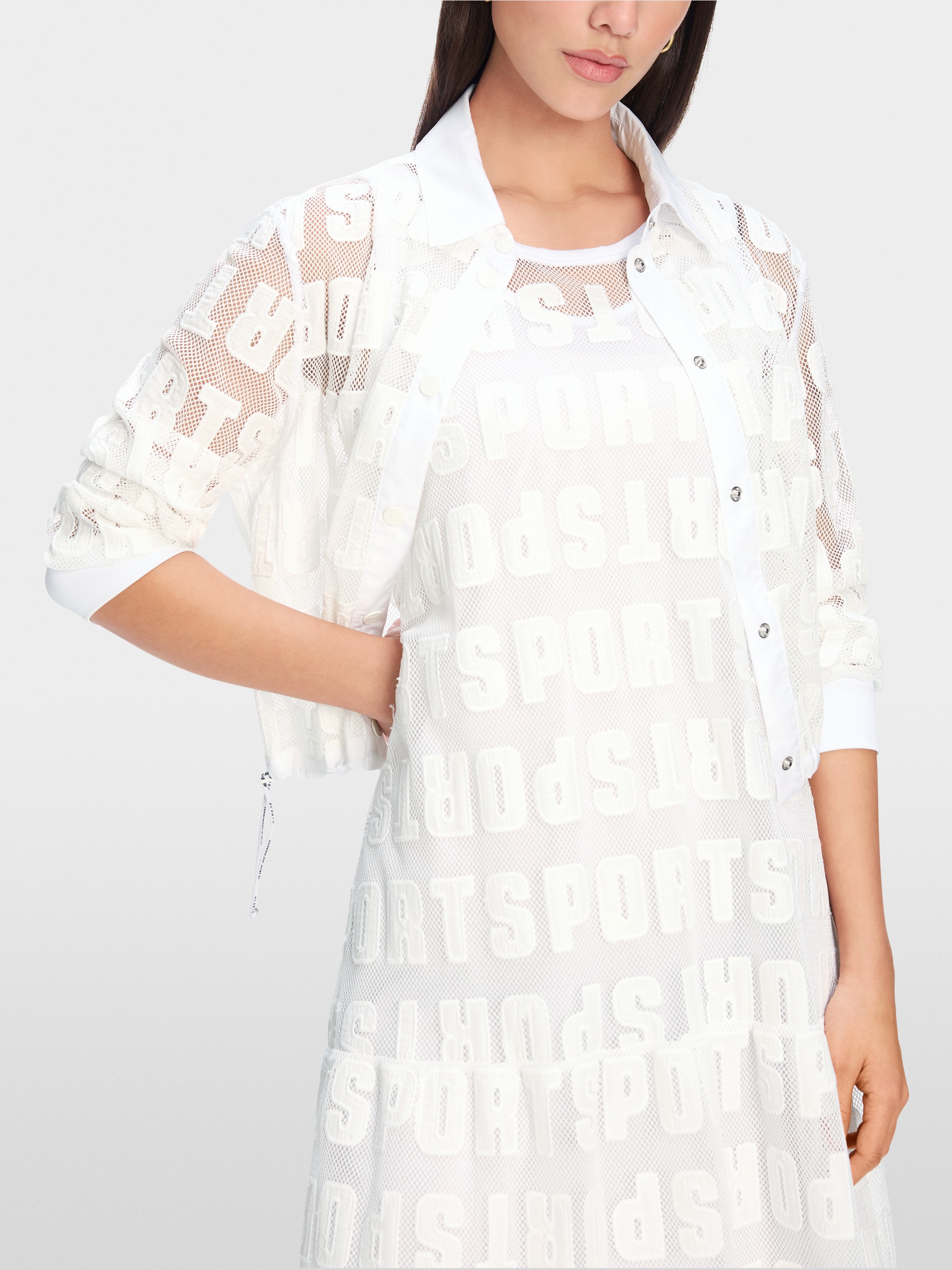 Marc-Cain Cropped blouse with lettering