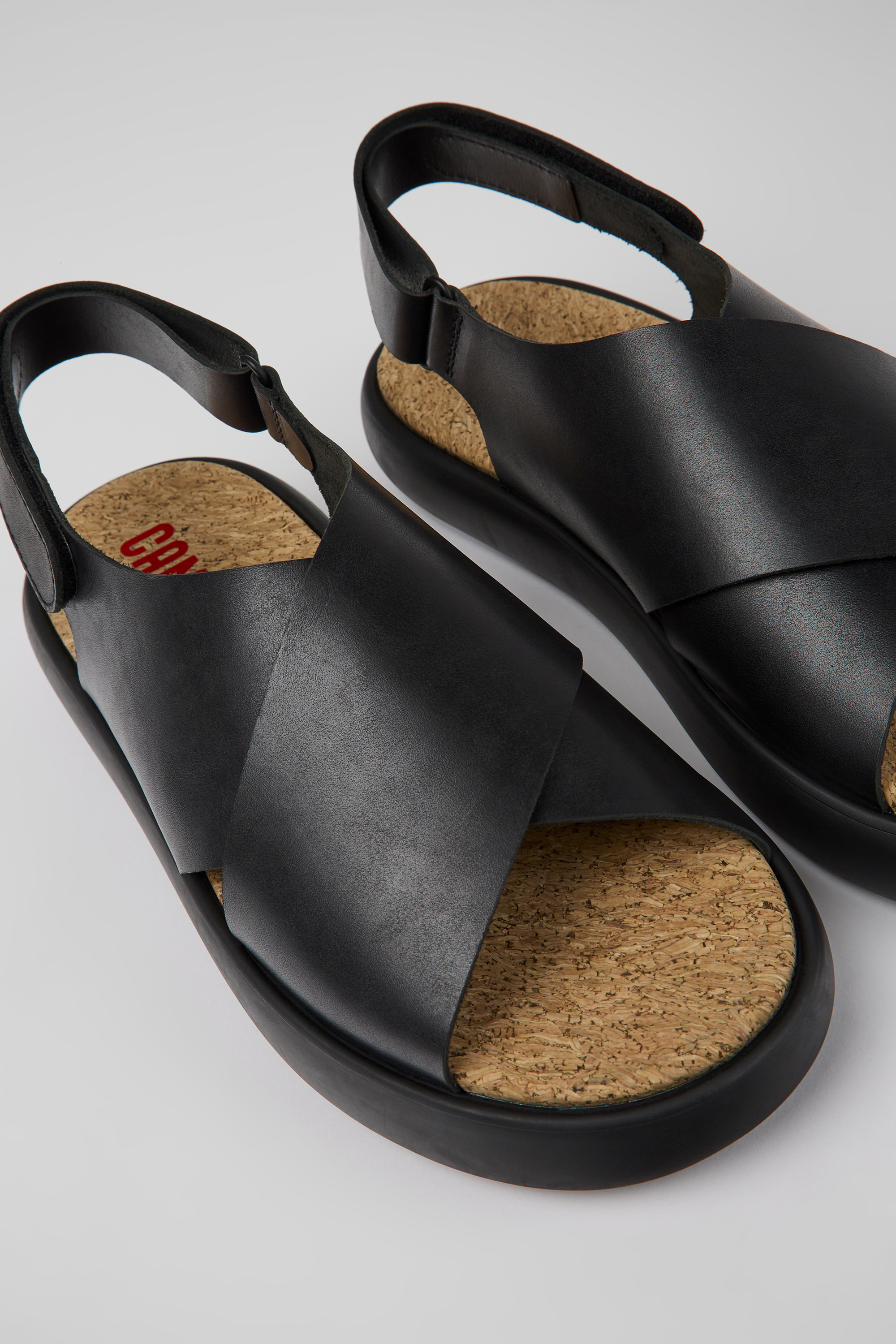 Pelotas Flota - Black leather sandals for men