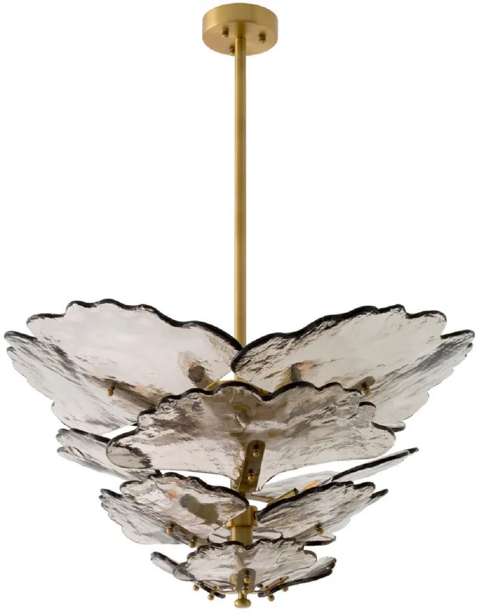 Casa Padrino l¨¢mpara de ara?a de lujo gris / lat¨®n antiguo ? 83 cm