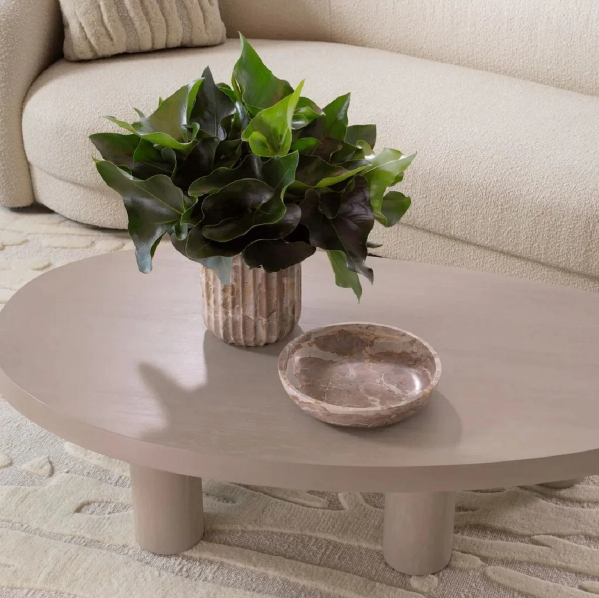 Casa Padrino alfombra de lujo marfil - Diferentes Tamaños - Alfombra copetudo a mano - Alfombra de salón rectangular - Calidad de lujo