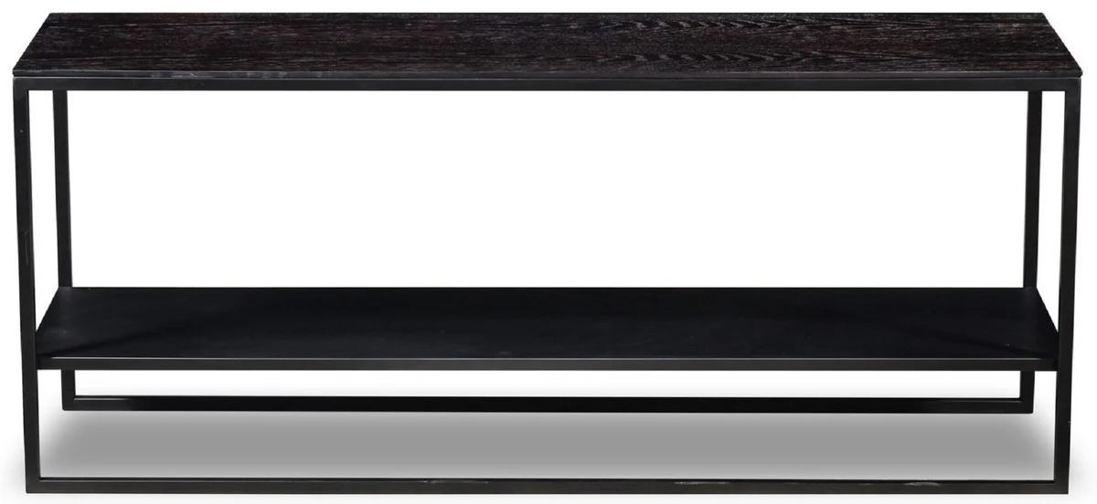 Casa Padrino consola de lujo gris antracita 120 x 35 x A. 51 cm - Consola de madera maciza con estructura de acero inoxidable - Muebles de Lujo