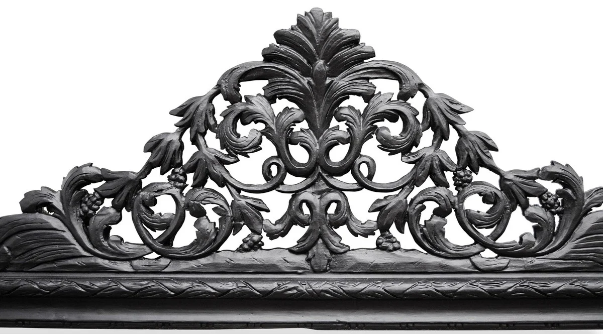 Casa Padrino espejo de pared barroco negro 190 x H. 155 cm - Espejo de la Sala en Estilo Barroco