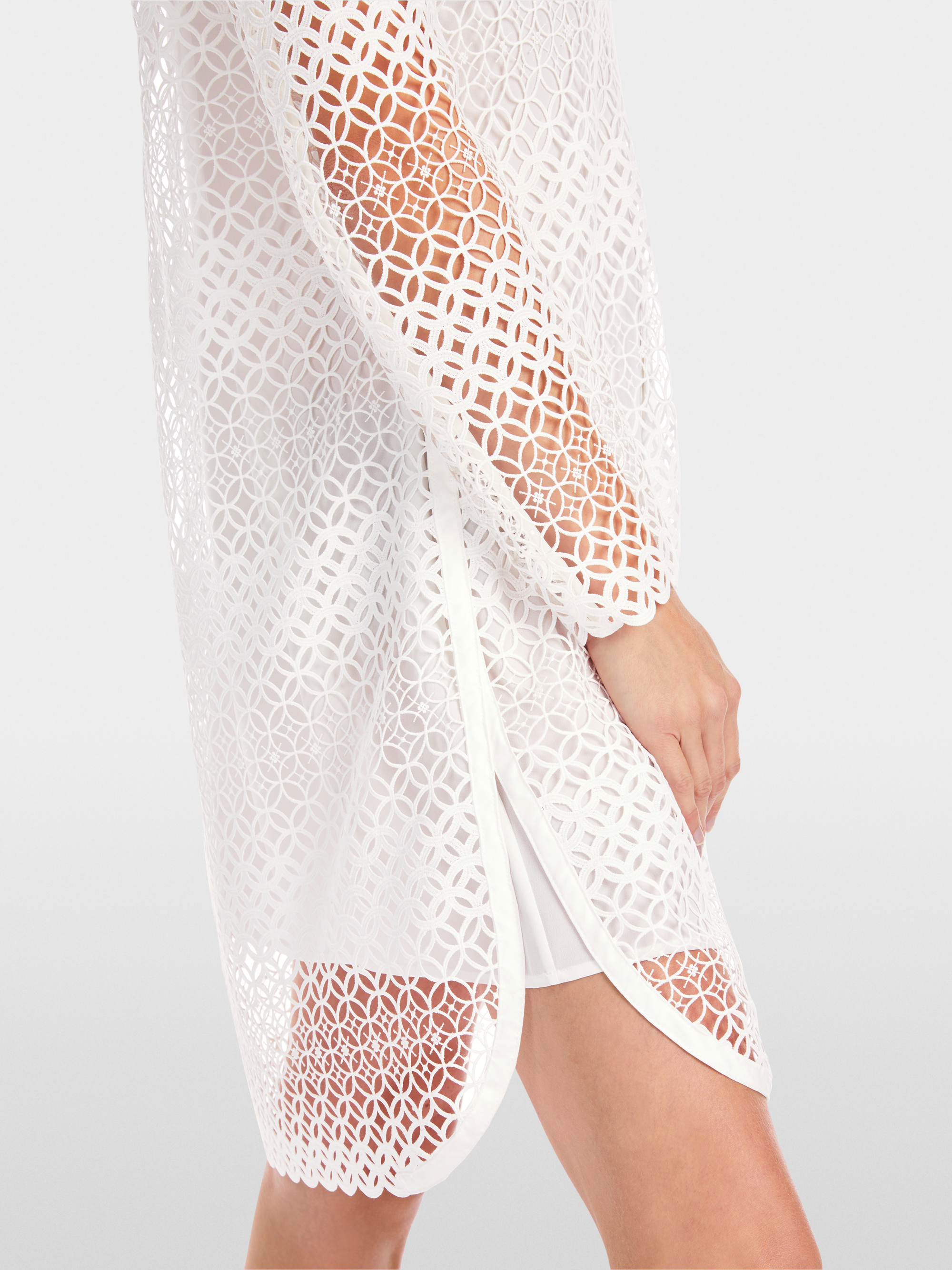 Marc-Cain Short shirt dress in perforated lace